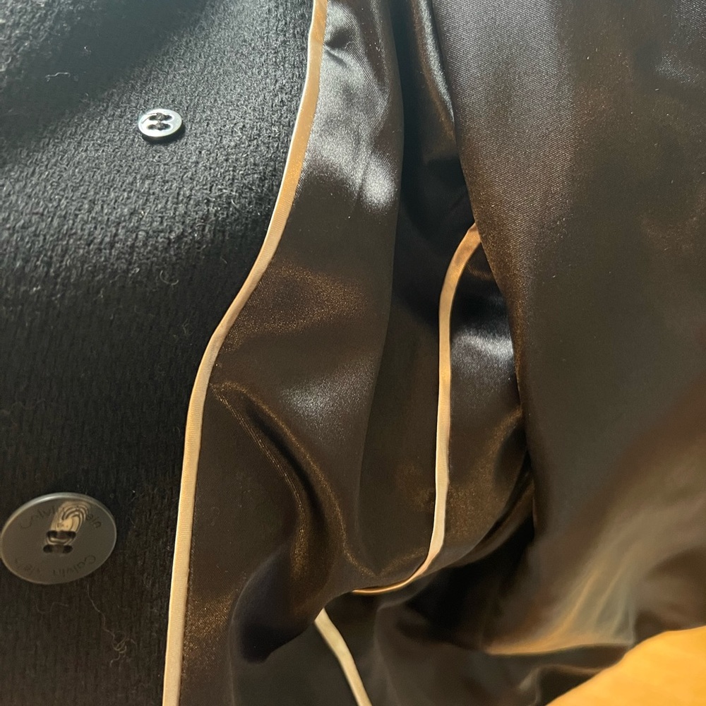 Calvin Klein Black Double Breast Wool Jacket. Size 4 - Picture 2 of 3